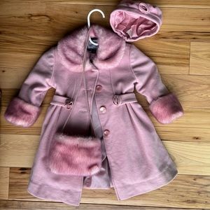Rothschild kids girls pink dress coat 3T
